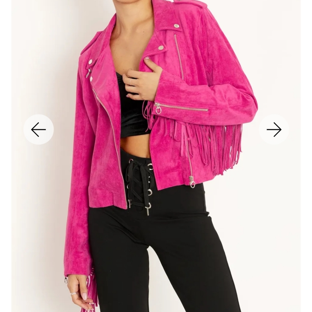 Black Milk Orchid Fringed Moto Jacket